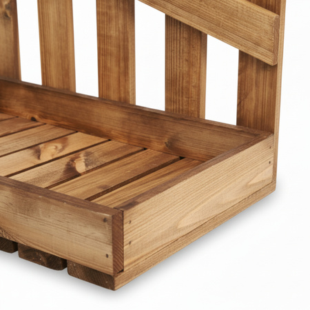 Brauner Holz Organizer mit Deko-Zaun "Ranch" | 40x26x34,5 cm | GoodFreshDecor
