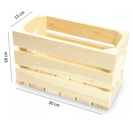 Hohe & Schmale Holzkiste 30x15x18 cm | Für Utensilien & Flaschen | GoodFreshDecor