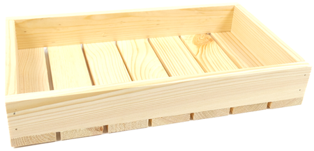 Dekokiste 35x20x6 cm, Holzkiste für die Aufbewahrung von Wein, Obst, Gemüse, ökologisch, gehobelt