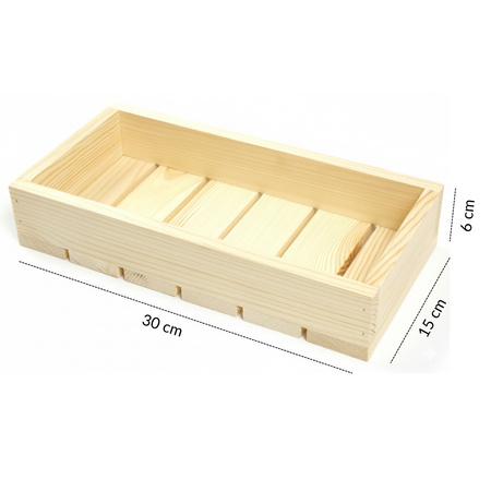 Schmales Holztablett 30x15x6 cm | Ablage für Schlüssel & Deko | GoodFreshDecor