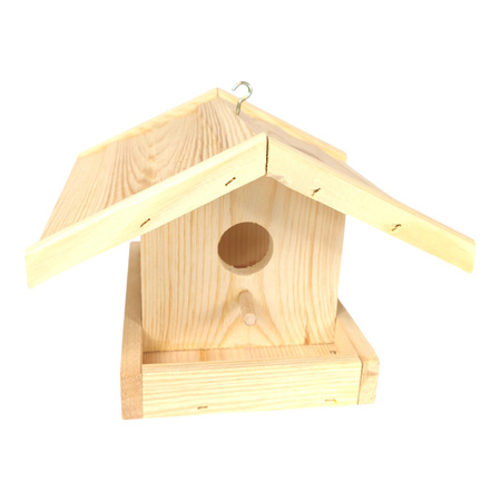 Handgefertigtes Vogelfutterhaus aus Holz 24,5x23,5x16,5 cm