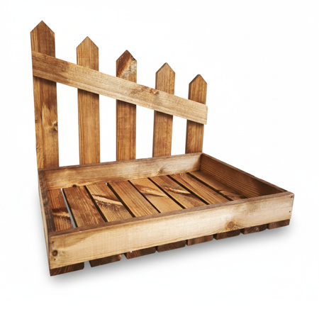 Brauner Holz Organizer mit Deko-Zaun "Ranch" | 40x26x34,5 cm | GoodFreshDecor