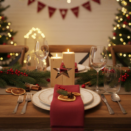 Holz Kerzenständer Set "Stern" aus massiver Buche (geölt) | GoodFreshDecor