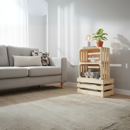 Große Holzkiste 40x30x20 cm XXL | Für Regal, Spielzeug & Kaminholz