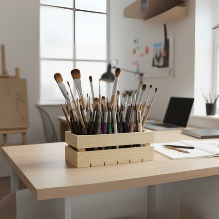 Schmale Holzkiste 30x15x12 cm | Unbehandelt für Kräuter & Deko