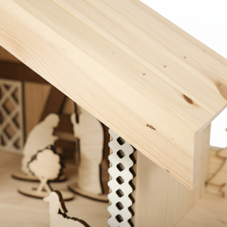 Weihnachtskrippe aus Holz im Skandi-Stil | Set mit 8 Figuren | GoodFreshDecor