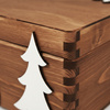 Braune Weihnachts-Holzkiste 30x20x14 cm mit 3D-Dekor | GoodFreshDecor