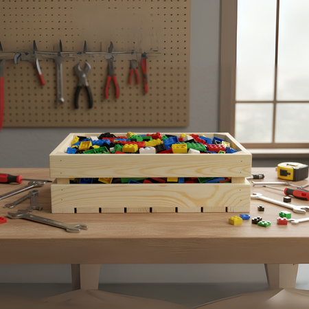 Flache Holzkiste 40x30x12 cm | Unterbettbox & Deko-Tablett | GoodFreshDecor