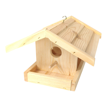 Handgefertigtes Vogelfutterhaus aus Holz 24,5x23,5x16,5 cm