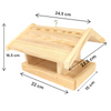 Handgefertigtes Vogelfutterhaus aus Holz 24,5x23,5x16,5 cm