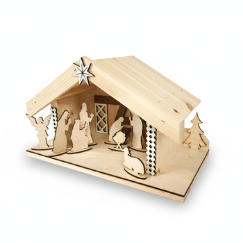 Weihnachtskrippe aus Holz im Skandi-Stil | Set mit 8 Figuren | GoodFreshDecor