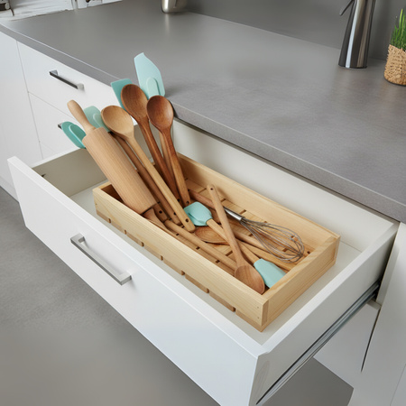 Langes & Flaches Holztablett 40x20x6 cm | Für Schubladen & Fensterbank | GoodFreshDecor