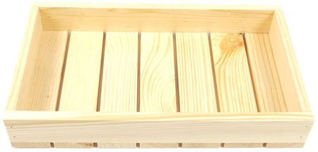 Dekokiste 35x20x6 cm, Holzkiste für die Aufbewahrung von Wein, Obst, Gemüse, ökologisch, gehobelt