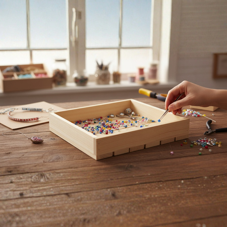 Großes Flaches Holztablett 30x25x6 cm | Dokumentenablage A4 | GoodFreshDecor