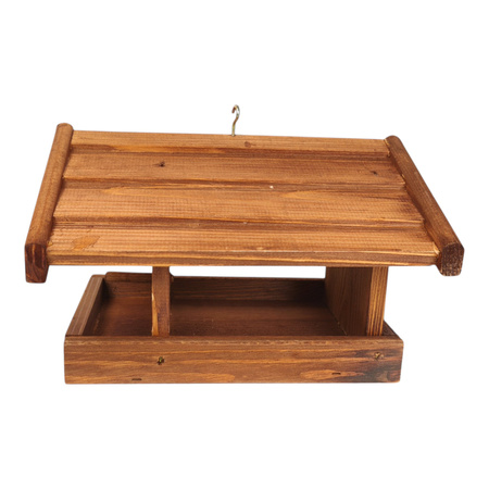 Handgefertigtes Vogelfutterhaus aus Holz 24,5x23,5x16,5 cm