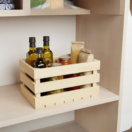 Mittelgroße Holzkiste 35x20x20 cm | Universelle Vorratskiste | GoodFreshDecor