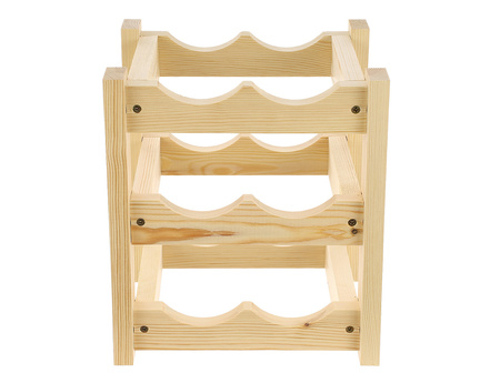 Weinregal für 6 Weinflaschen, 26 x 24 x 29 cm, Holz, mit Beschlägen