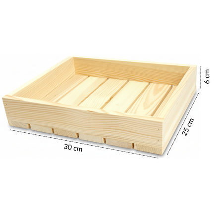 Großes Flaches Holztablett 30x25x6 cm | Dokumentenablage A4 | GoodFreshDecor