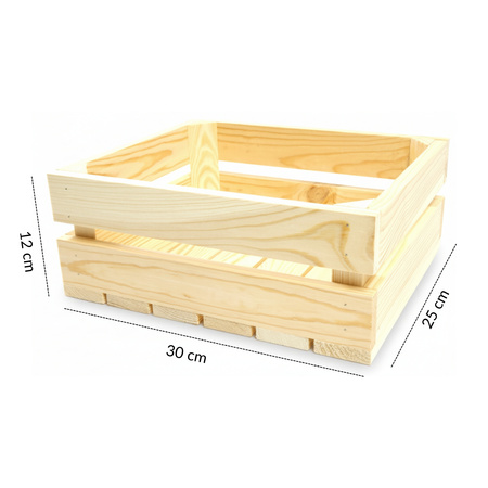 Unbehandelte Holzkiste 30x25x12 cm | Breit & Geräumig | GoodFreshDecor