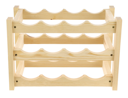 Weinregal für 12 Flaschen Wein, 43 x 24 x 29 cm, Holz, mit Beschlägen