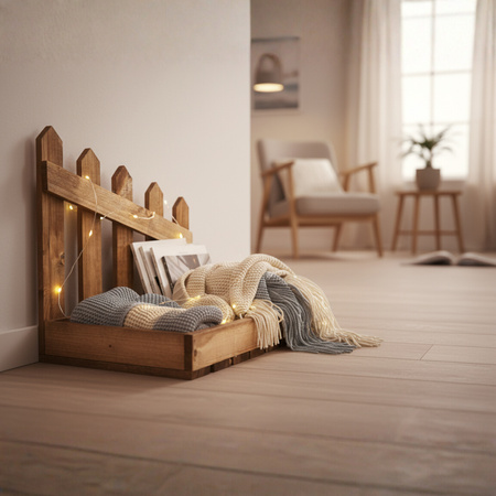 Brauner Holz Organizer mit Deko-Zaun "Ranch" | 40x26x34,5 cm | GoodFreshDecor