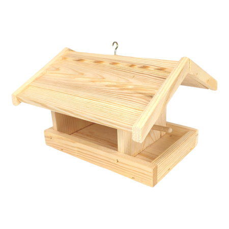 Handgefertigtes Vogelfutterhaus aus Holz 24,5x23,5x16,5 cm