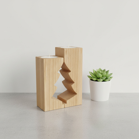 Holz Kerzenständer Set "Tannenbaum" aus massiver Buche (geölt) | GoodFreshDecor
