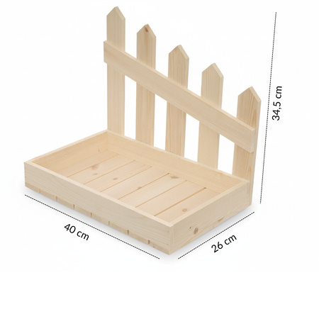 Holz Organizer mit Deko-Zaun "Ranch" | 40x26x34,5 cm | GoodFreshDecor