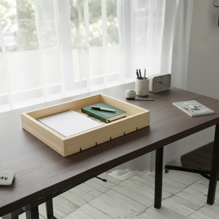 Großes Flaches Holztablett 30x25x6 cm | Dokumentenablage A4 | GoodFreshDecor