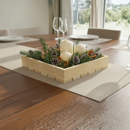 Großes Flaches Holztablett 30x25x6 cm | Dokumentenablage A4 | GoodFreshDecor