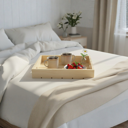 Großes Flaches Holztablett 30x25x6 cm | Dokumentenablage A4 | GoodFreshDecor