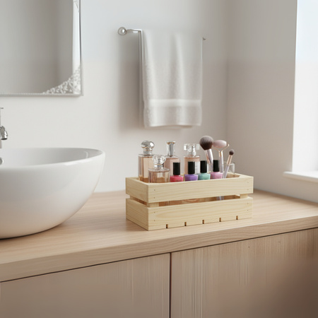 Schmale Holzkiste 30x15x12 cm | Unbehandelt für Kräuter & Deko