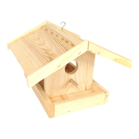 Handgefertigtes Vogelfutterhaus aus Holz 24,5x23,5x16,5 cm