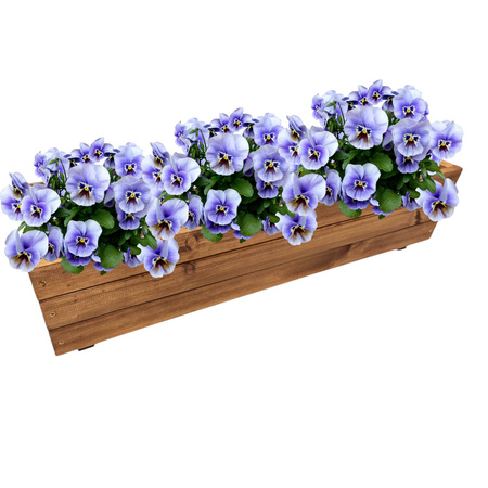 Gartentopf aus Holz, braun - ideal für Terrasse, Balkon oder Fensterbank D7
