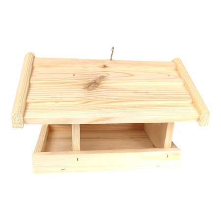 Handgefertigtes Vogelfutterhaus aus Holz 24,5x23,5x16,5 cm