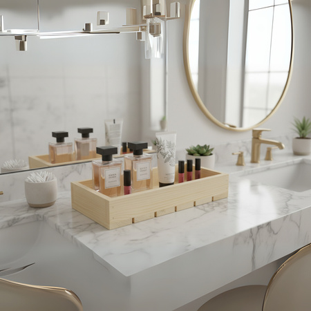 Schmales Holztablett 30x15x6 cm | Ablage für Schlüssel & Deko | GoodFreshDecor