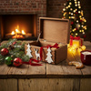 Braune Weihnachts-Holzkiste 30x20x14 cm mit 3D-Dekor | GoodFreshDecor