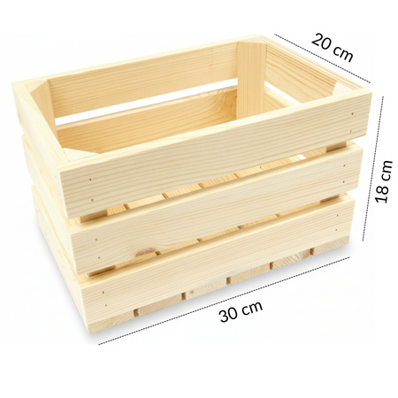 Universelle Holzkiste 30x20x18 cm | Allzweckkiste für Haushalt & Deko | GoodFreshDecor
