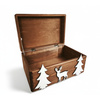 Braune Weihnachts-Holzkiste 30x20x14 cm mit 3D-Dekor | GoodFreshDecor