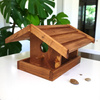Handgefertigtes Vogelfutterhaus aus Holz 24,5x23,5x16,5 cm
